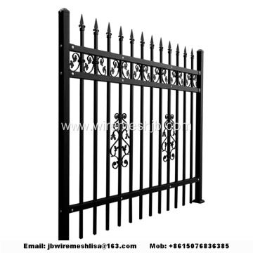 Black Color Zinc Steel Wrought Iron Fence